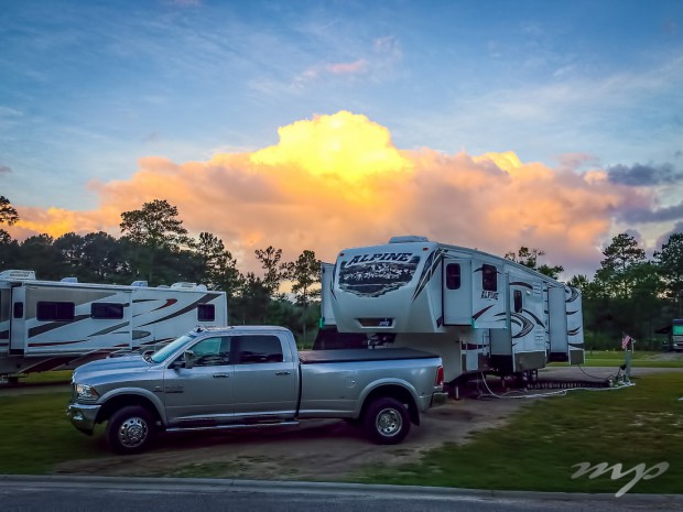 First morning, Camp Lake Jasper RV park, Hardeeville, South Carolina