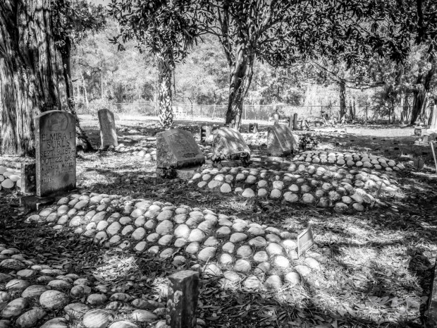 Shell covered gravesites, Shiloh Cemetery, Cedar Key, Florida