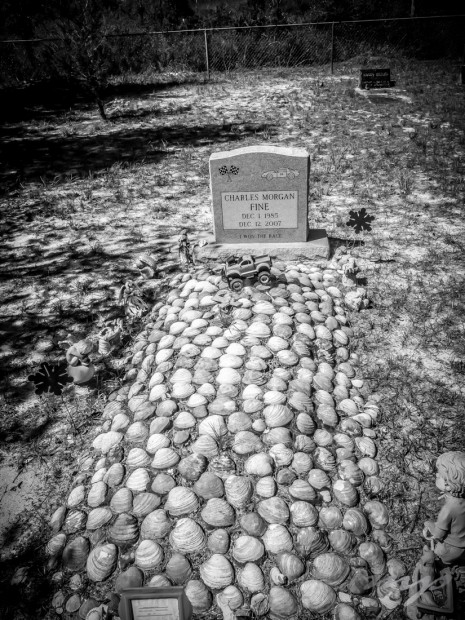 Shell cover grave, Shiloh Cemetery, Cedar Key, Florida