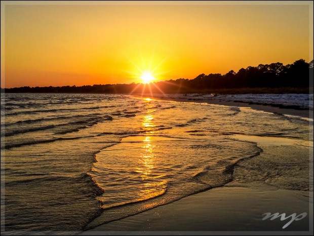 Sunset at Carrabelle Beach, Florida.