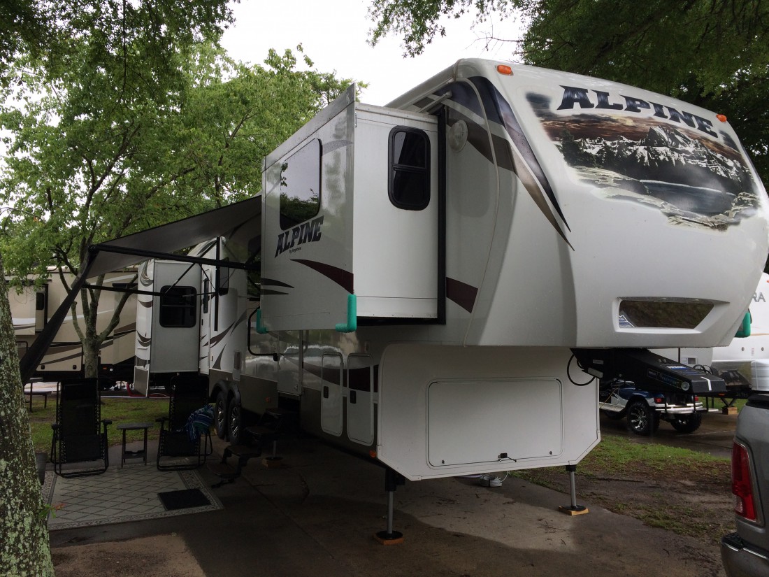 Parked under the trees, Briarcliffe RV Resorts Inc., Myrtle Beach, SC