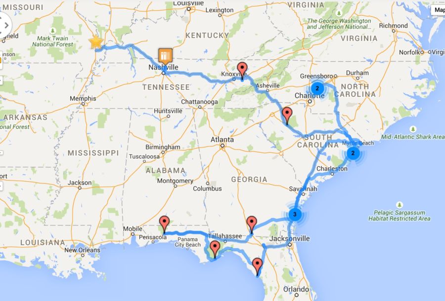 RV Travel Map and Log