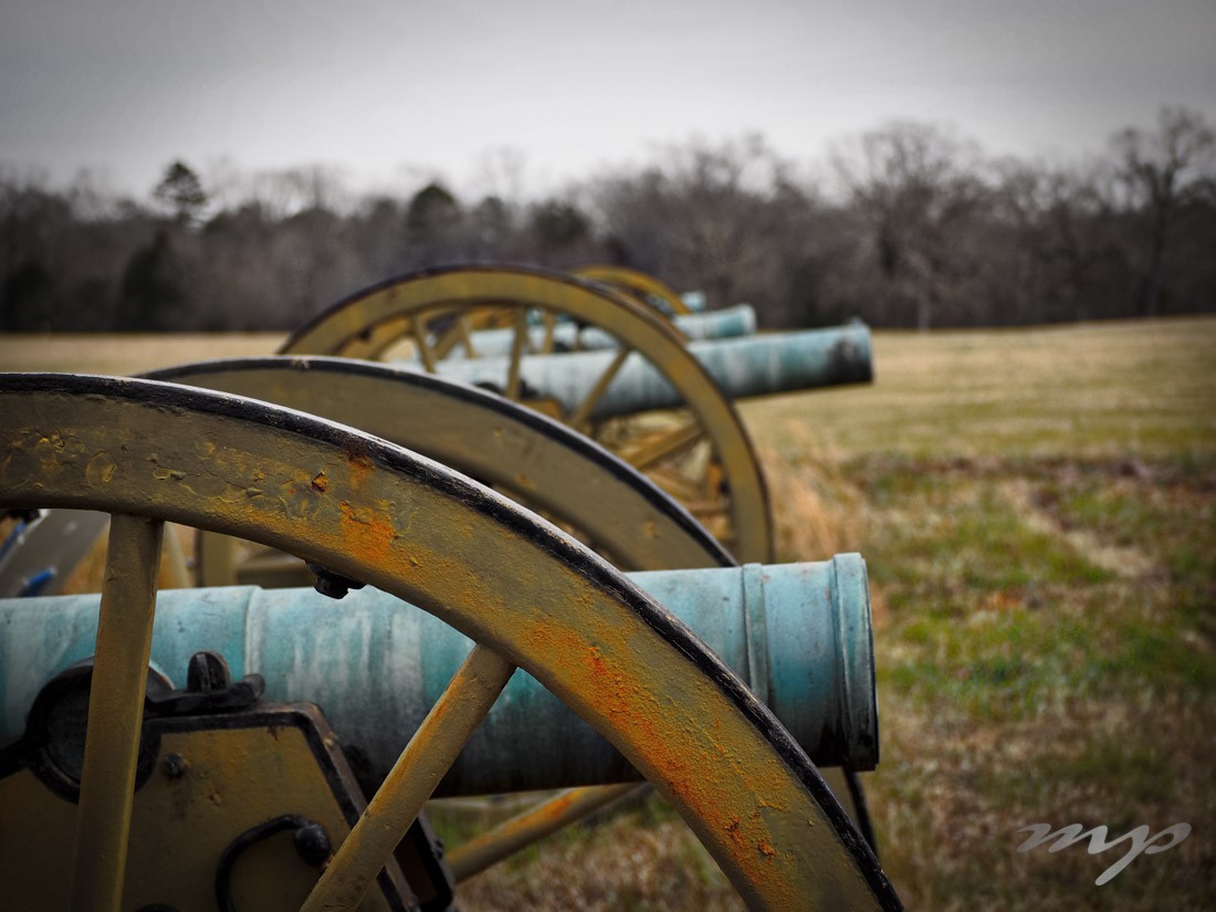 One of the many artillery displays, Shiloh National Military Park Battlefield in western Tennessee