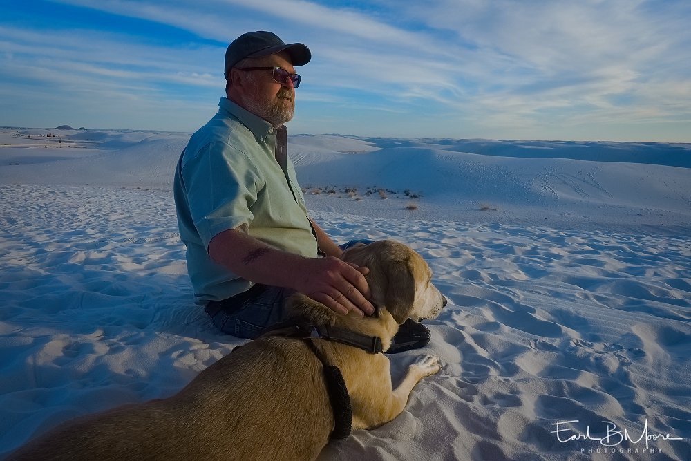 Earl and Maggie at White Sands, NM, 2016 - Photo by Bonnie Moore
