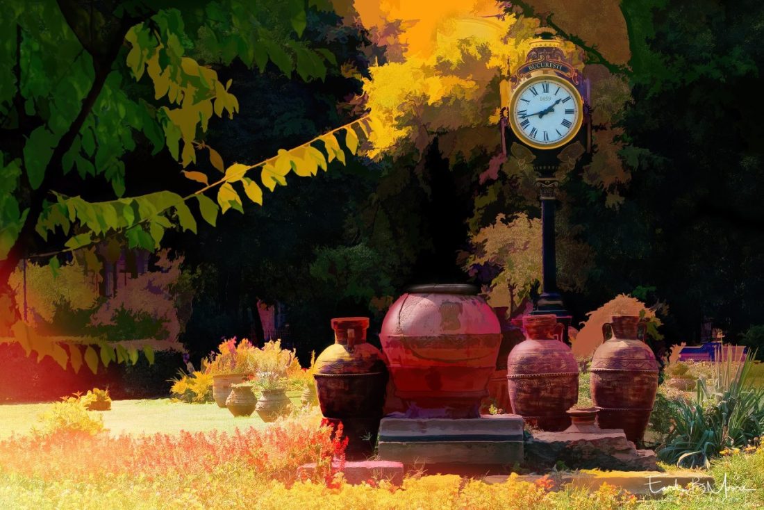 The Clock at the entrance of Herastrau Park, Bucharest, Romania