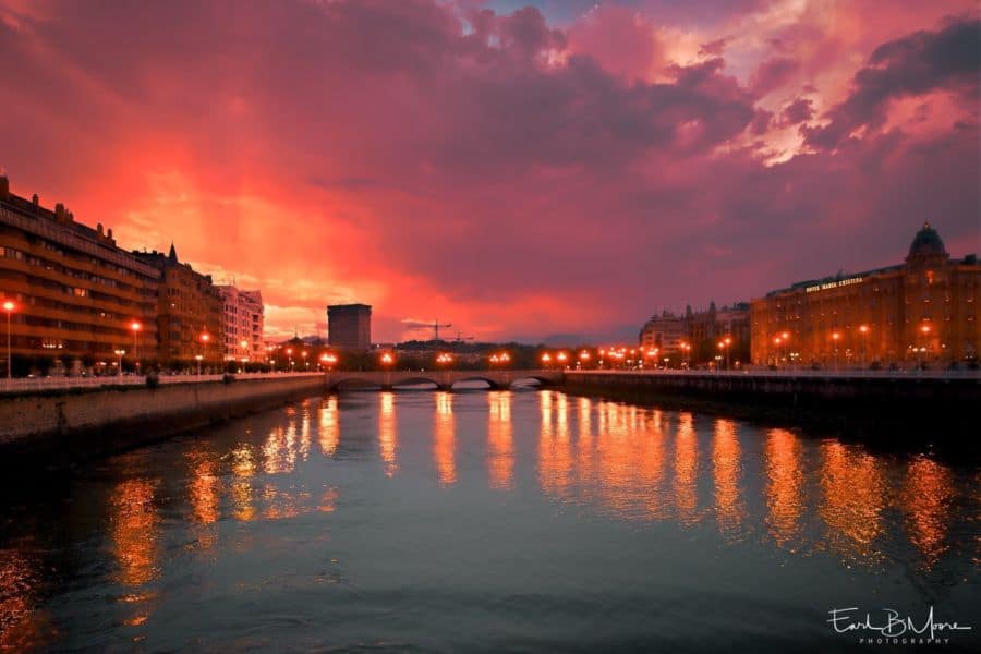 Photo, Fiery Sunset, San Sebastian, Spain